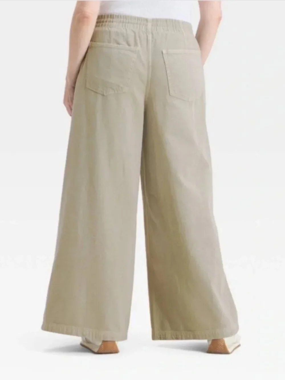 Universal Thread Khaki Green High Rise Drawstring Wide Leg Jeans 541LZ4 - Picture 2 of 3